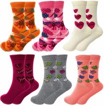 AWS/American Made Luxury Combed Cotton Women Socks Crew Length Colorful 6 Pairs  - £10.19 GBP
