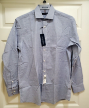 Tommy Hilfiger Mens 15 - 15 1/2  34/35 Long Sleeve Button Up Shirt Blue ... - £19.69 GBP