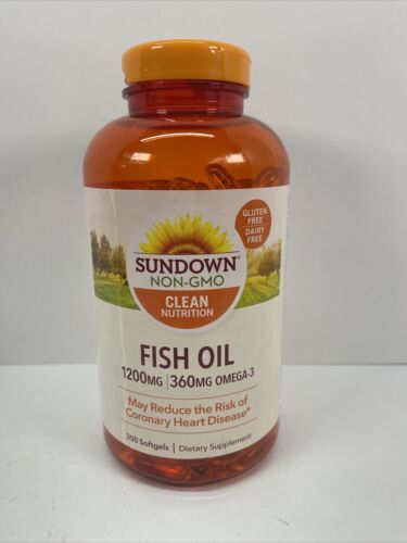 Sundown Non-gmo Fish Oil 1200 mg, 300mg Omega-3 Expires 09/24 - $18.46