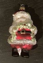 Vintage Blown Glass Santa Jolly Figurine Christmas Ornament Painted Collectible - £30.76 GBP