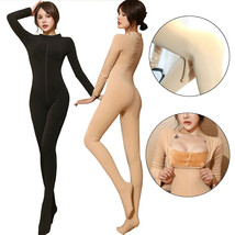 220lbs Plus Size Men Women 600D Velvet Bodystocking Long Sleeve Catsuit Bodysuit - £34.64 GBP+