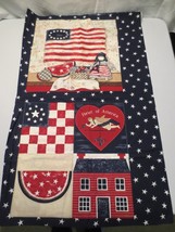 Americana Flag Cottage fabric panel Vtg Quilting pillows - $10.00