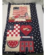 Americana Flag Cottage fabric panel Vtg Quilting pillows - $10.00