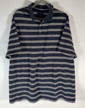 Mens Polo Golf Shirt Daniel Cremieux Collection Blue/White Stripe Sz XXL - £9.33 GBP