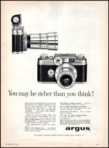 1957 Argus C-44 Camera PRINT AD &quot;You May Be Richer Than You Think&quot; BX4 - $6.65 CAD