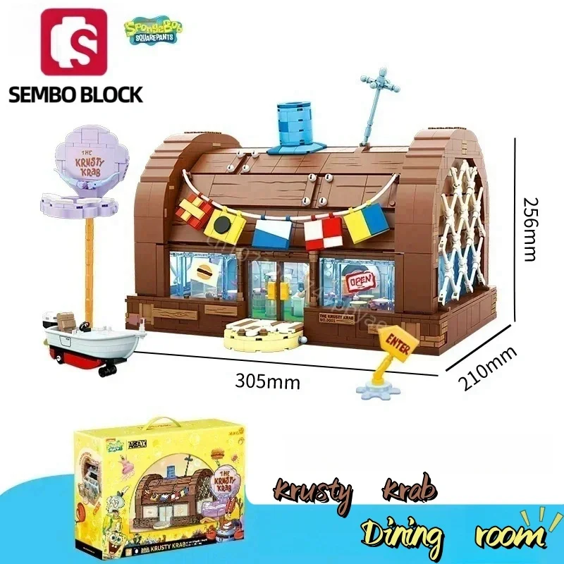 New SpongeBob SquarePants Assembly Set Building Blocks Crab King Restaurant - £230.14 GBP