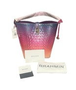 Brahmin Bucket Bag Shira Horizon Ombre Melbourne Crocodile Leather Dustb... - $347.71 CAD