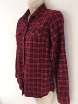 Eddie Bauer Womens XS Red Scotch Tartan Plaid Button Frt Flannel Shirt - $14.85