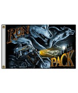 RUN WITH THE PACK  #416 WOLF FLAG 3 x 5 - 3x5 BANNER motorcycle biker wo... - $9.45