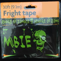 BEWARE-of-ZOMBIES Warning Caution Border Fright Tape Halloween Decoration-30ft - £2.63 GBP