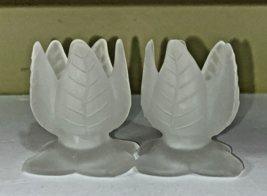 2 Frosted Tulip Candlestick Holders (Taiwan) - £17.39 GBP