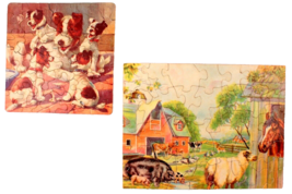 Vintage Puzzle Lot 2 Sam Gabriel and Becker Dogs and Farm Animals - £7.45 GBP