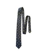 Van Heusen Pineapple Print Silk Tie Navy Yellow Novelty Necktie Tropical - $15.30