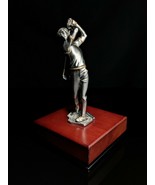 Royal Selangor Pewter and Gold Plated Golfer Statue with wood base - $375.00