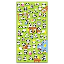 Cute Playing Panda Stickers Bear Animal Sticker Sheet Kawaii Kid Craft Scrapbook - £3.15 GBP