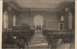 RPPC View of Interior Church or Training Class Room c1910 Real Photo Postcard W5 - £10.35 GBP