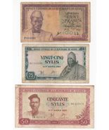 Guinea. Conjunto De 3, Raros Diferentes Billetes De Colección - $38.71