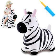 iPlay, iLearn Bouncy Pals Zebra Hopper Toy, Toddler Inflatable Plush Hopping Hor - £50.34 GBP