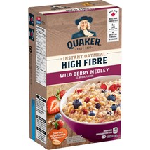 6 X Quaker High Fibre Wild Berry Medley Instant Oatmeal 300g Each -8 packets/Box - $37.74