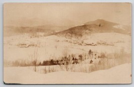 RPPC Winter In The Valley And On Mountain Scene Real Photo Postcard Y26 - £4.64 GBP