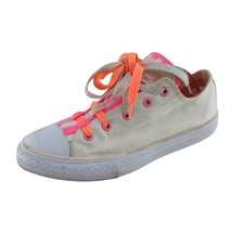 Converse All Star Youth Girls Shoes Size 4 M Beige Low Top Fabric - £14.33 GBP