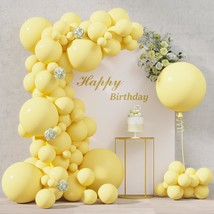 116Pcs Pastel Yellow Balloons Different Sizes Pack Of 36 18 12 10 5 Inch For Gar - £15.97 GBP