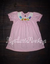 NEW Boutique Birthday Embroidered Smocked Pink Short Sleeve Dress - £5.60 GBP+