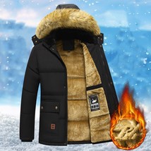 Men&#39;s Cotton Clothes Fleece Lined Padded Warm Keeping Cotton-padded Jacket - £50.12 GBP+