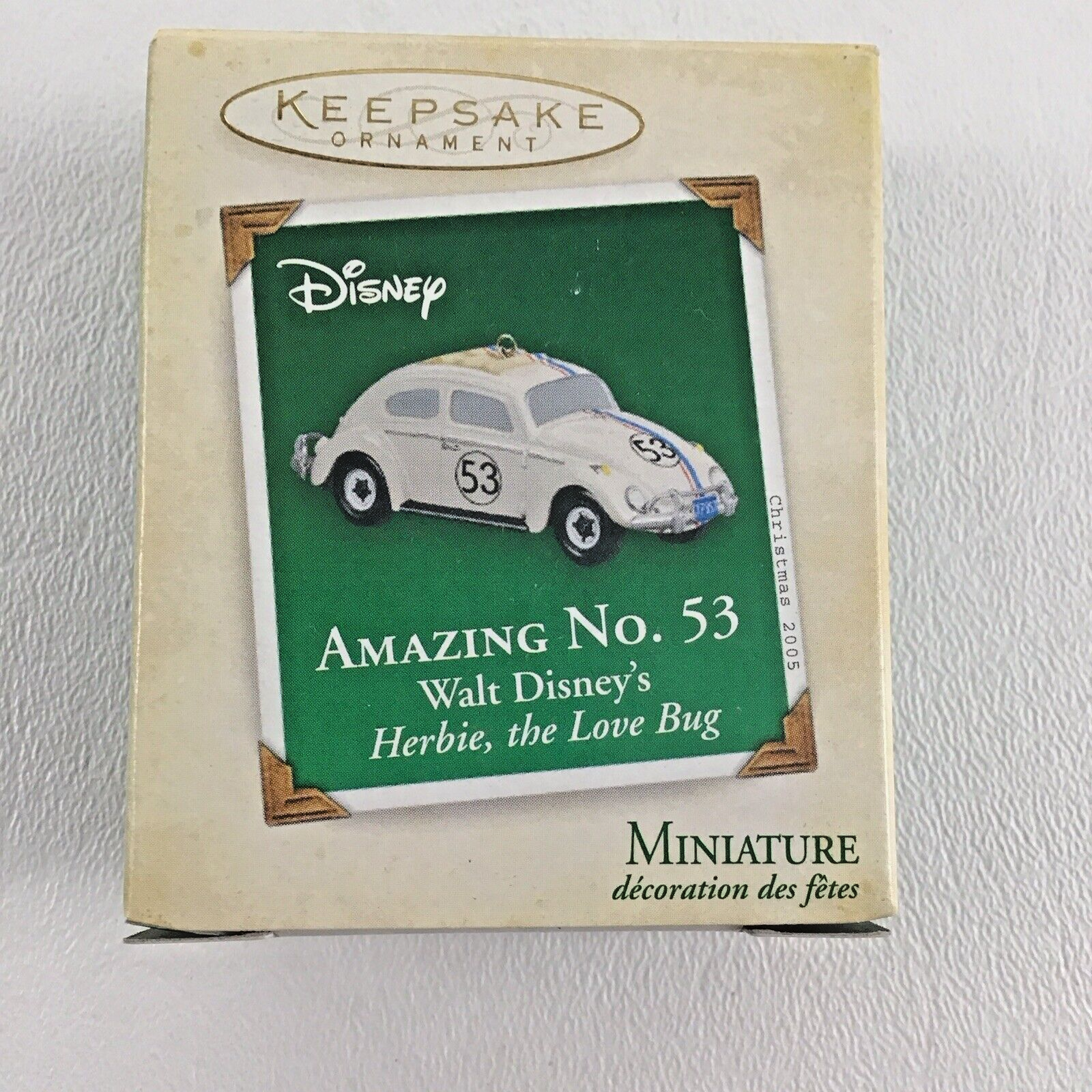 Primary image for Hallmark Keepsake Miniature Ornament Amazing No 53 Herbie The Love Bug 2005 New