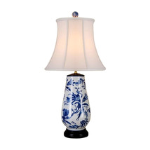 Chinese Blue and White Porcelain Vase Bird Motif Table Lamp 31&quot; - £264.67 GBP