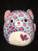 Valentines SQUISHMALLOW 8&quot; Plush Chelsea Pink &amp; Blue Spotted Leopard Heart 2021 - £19.42 GBP
