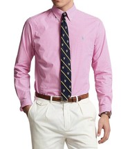 New Polo Ralph Lauren Men&#39;s Slim Fit Gingham Stretch Poplin Shirt Pink L... - $98.99