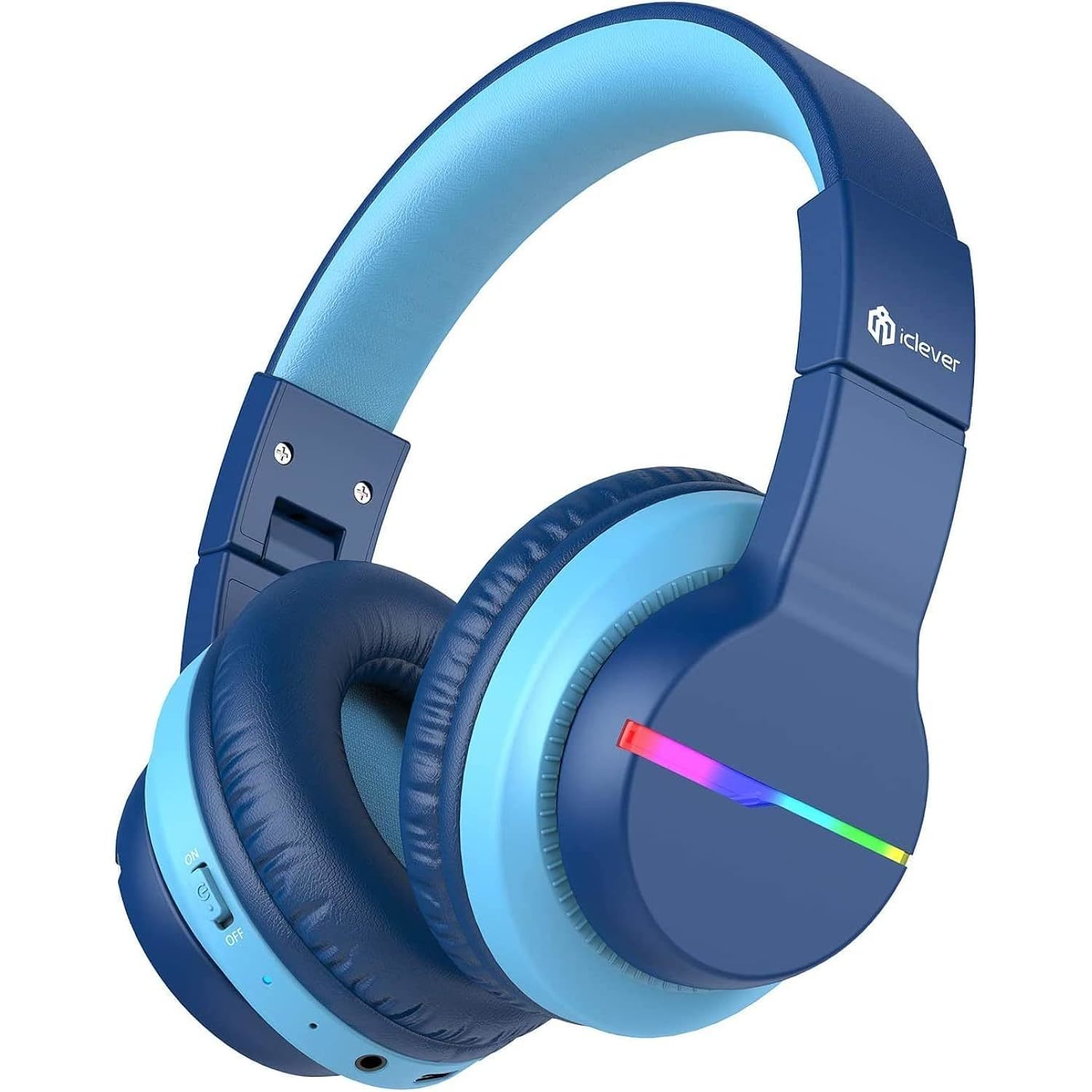 iClever BTH12 Kids Bluetooth Headphones,Colorful LED Lights Wireless Headphones,