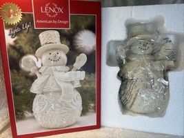Lenox Brightly Shining Light Up Snowman Porcelain Figurine 8.3in 871433 NIB Free - £34.84 GBP