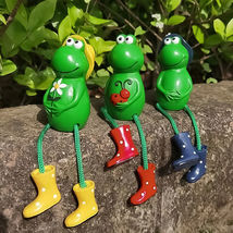 3pcs Long Leg Frog Figurine Ornament Resin Holiday Gift Home Decor for Yard Lawn - £15.22 GBP