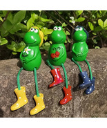 3pcs Long Leg Frog Figurine Ornament Resin Holiday Gift Home Decor for Y... - $26.05 CAD