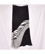 Jlyse Bartltd Black Maxi Skirt Zebra Animal Print Detail Size Medium Vin... - $37.15 CAD