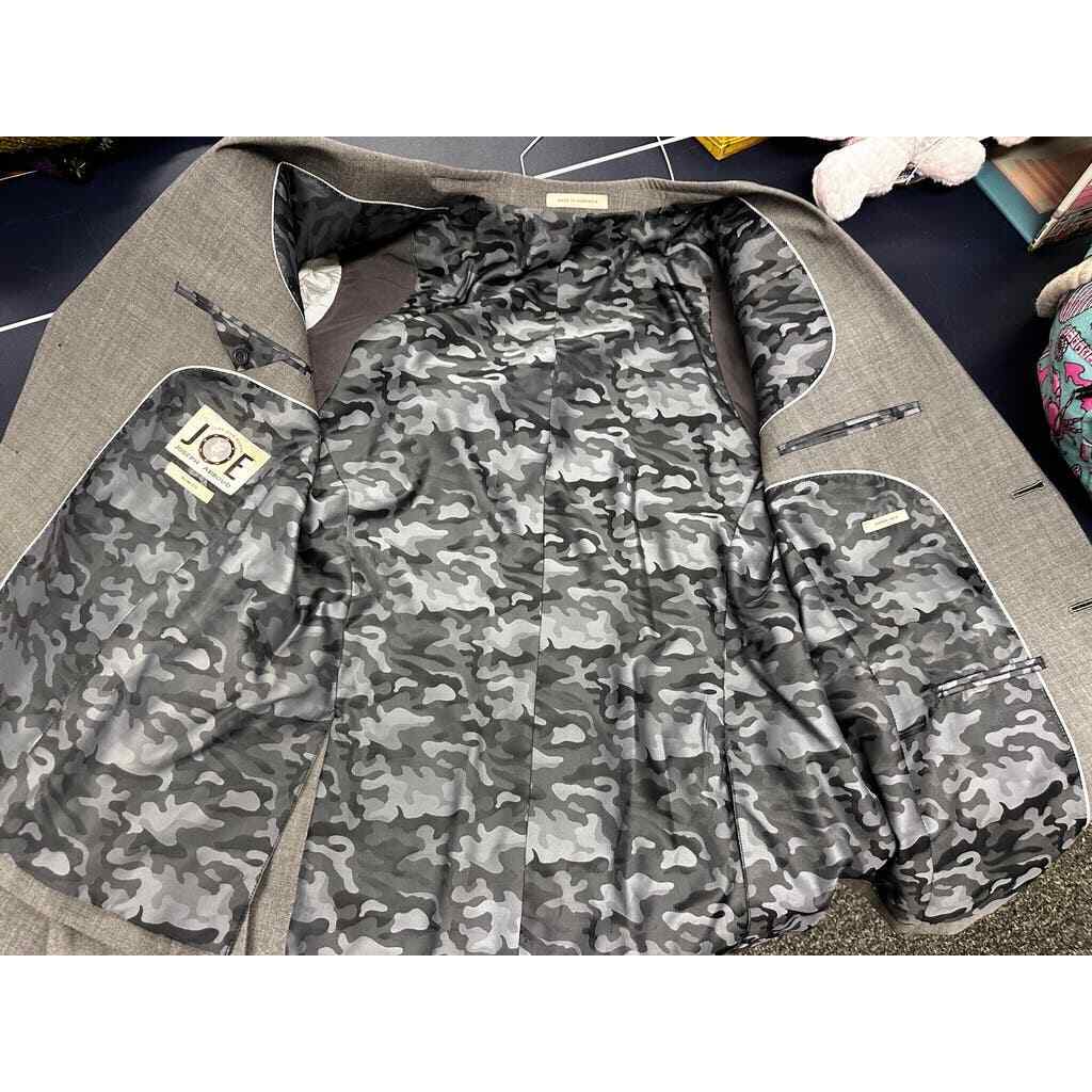 VTG RETRO Joseph Abboud Slim Fit Gray Suit 44 Reg 38.5 Waist Camo Satin Lining  Item image 6