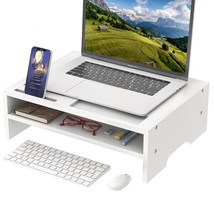 Monitor Stand Riser With Storage Organizer Desktop With Cooling Holes Bamboo Lap - £41.75 GBP
