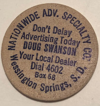 Nationwide Advertising Specialty Wooden Nickel Wessington Springs South ... - £3.88 GBP