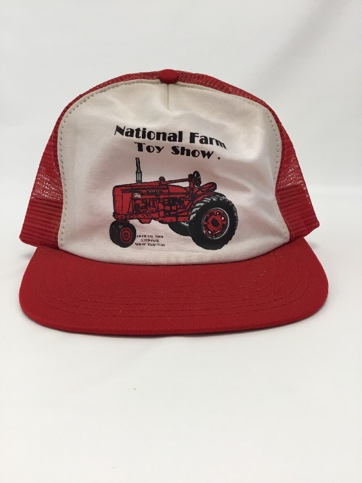 Snapback Trucker Hat Cap 1991 National Farm Toy Show Red White - $11.52