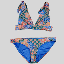 AGUA BENDITA Laurie Tile Shoulder Tie Bikini Top Audrey Tile Bikini Bott... - $142.18