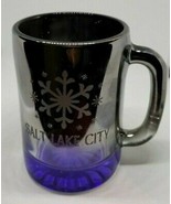 SALT LAKE CITY Snowflake Silver Fade Purple/Blue Bottom Travel Heavy Gla... - $8.99