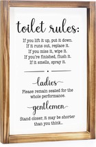 Toilet Rules Bathroom Sign 11X16 Inch - Bathroom Rules Sign, Toilet Rules Sign - £36.07 GBP