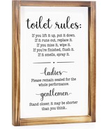 Toilet Rules Bathroom Sign 11X16 Inch - Bathroom Rules Sign, Toilet Rule... - £36.05 GBP