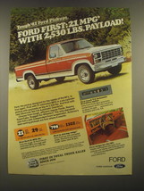 1981 Ford F-150 Truck Ad - Tough &#39;81 Ford Pickups. Ford First: 21 MPG  - £14.61 GBP