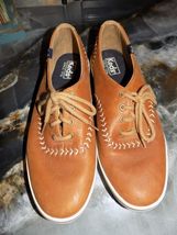 Keds Brown Leather Baseball Stitch Comfort Low Top Sneakers Size 8 Women's - $35.00