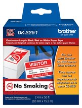 Brother Genuine DK-2251 Continuous Length Replacement Labels, Black/Red ... - £28.63 GBP+