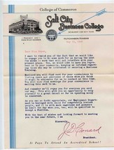 1944 SALT CITY Business College Letter &amp; Prospective Students Form Hutch... - $23.76