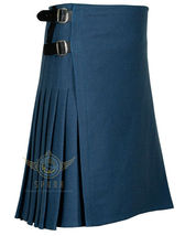 Premium Handmade Smoking Blue 8 yard kilt 100% Wool kilt For Men&#39;s Scottish 8 ya - £71.16 GBP